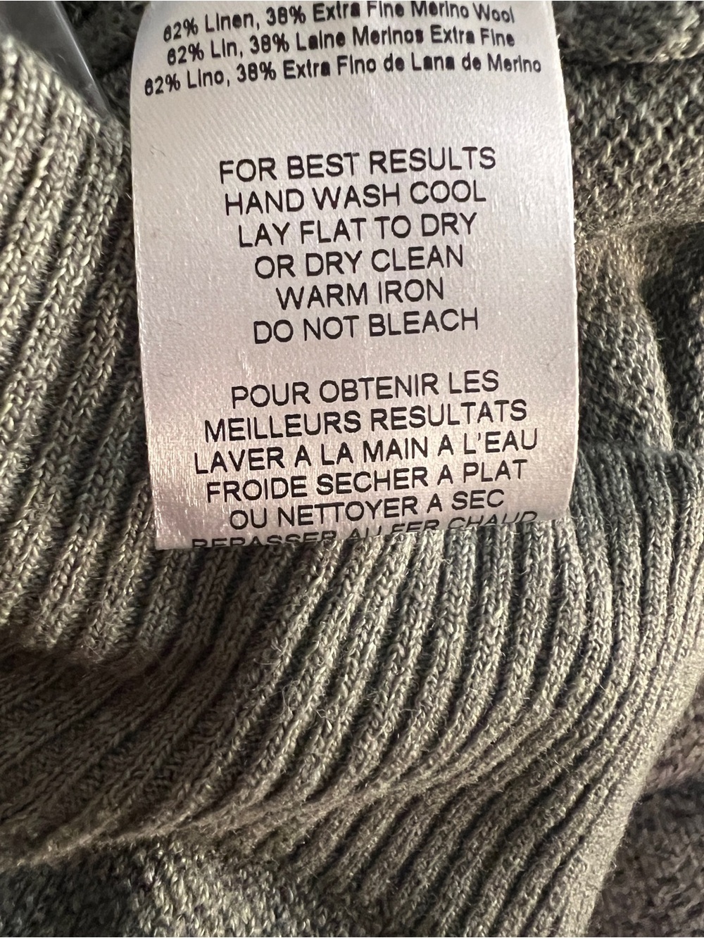 Peter Millar Men's Size S Sage Fog Linen & Wool Glasgow Cardigan Sweater New - Picture 5 of 6